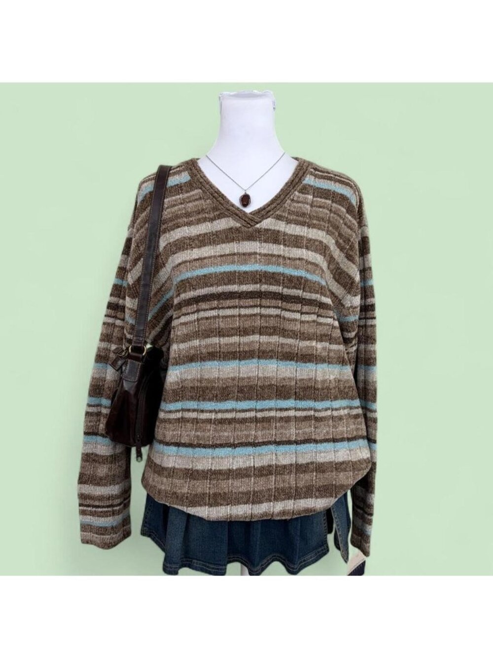 90s striped granola girl sweater